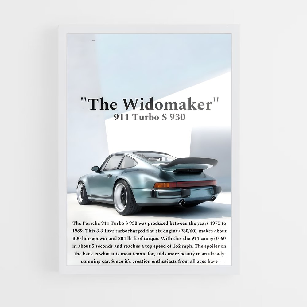 Poster VW0R Turbo – affiche Porsche (vue 3)
